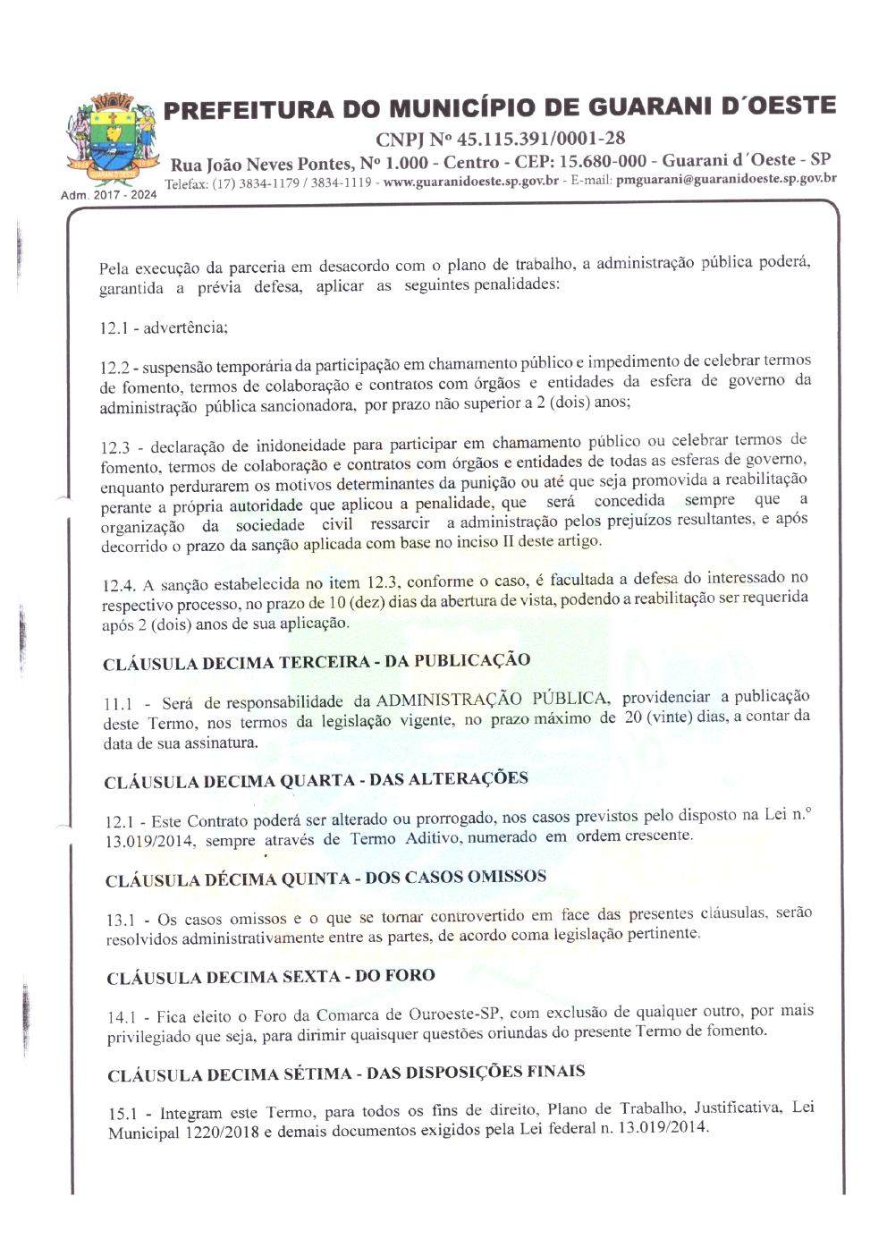 Página 9 de Termo de Fomento nº 056/2022 — Guarani d'Oeste — 2022