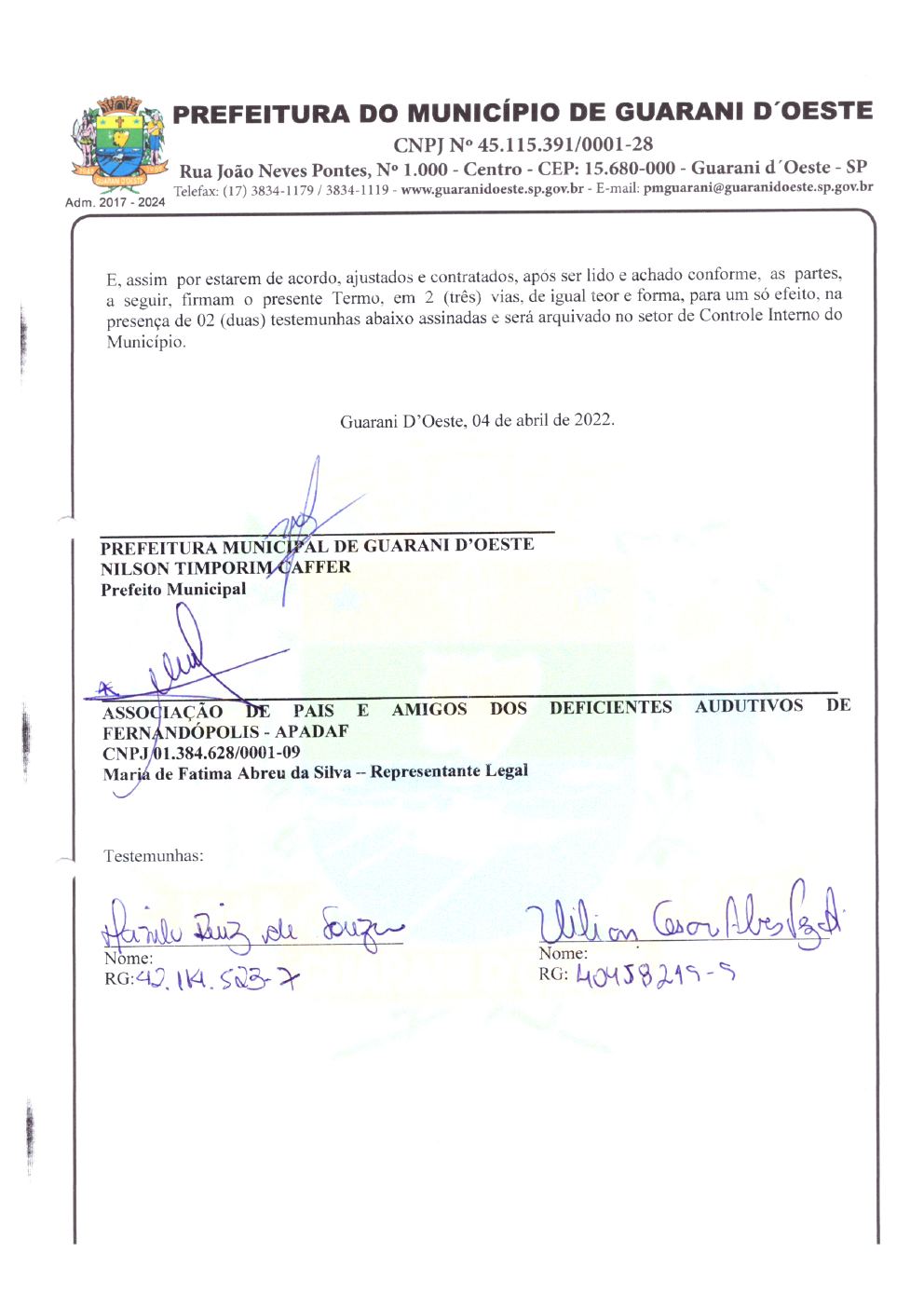 Página 10 de Termo de Fomento nº 056/2022 — Guarani d'Oeste — 2022