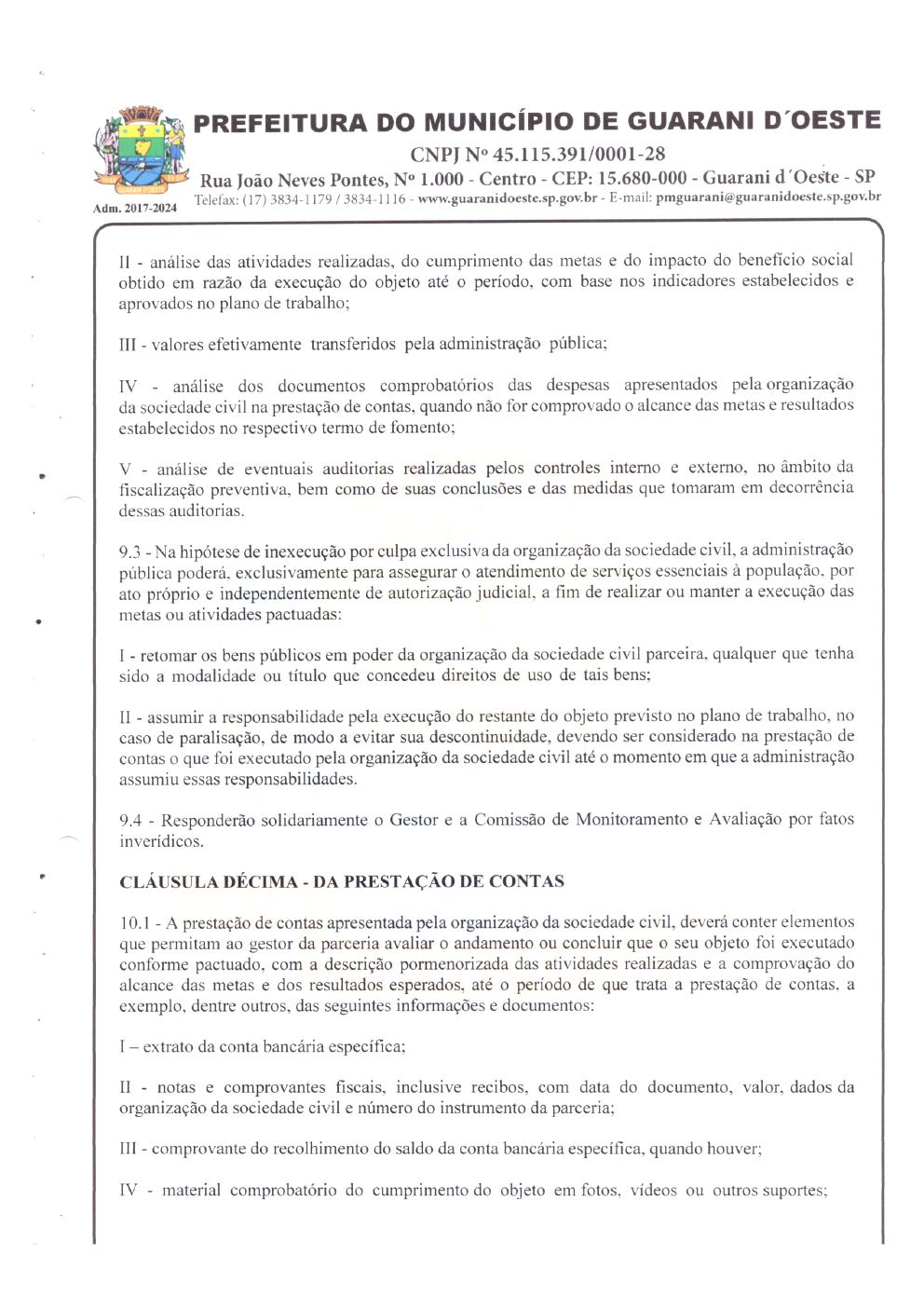 Página 5 de Termo de Fomento nº 030/2023 — Guarani d'Oeste — 2023