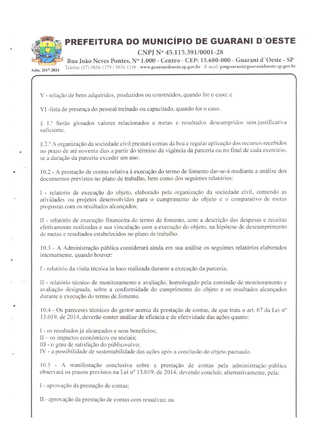 Página 6 de Termo de Fomento nº 030/2023 — Guarani d'Oeste — 2023