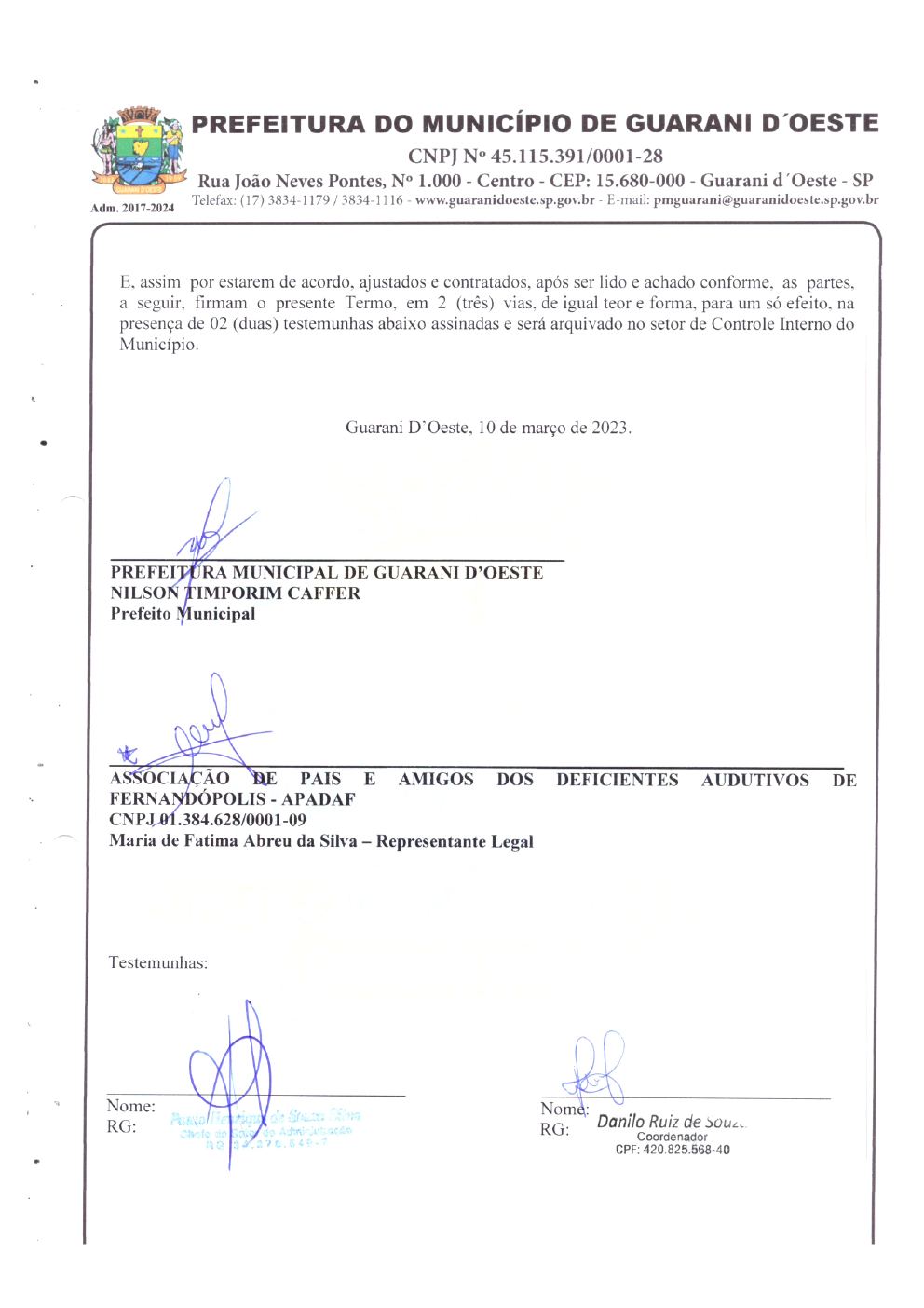 Página 10 de Termo de Fomento nº 030/2023 — Guarani d'Oeste — 2023