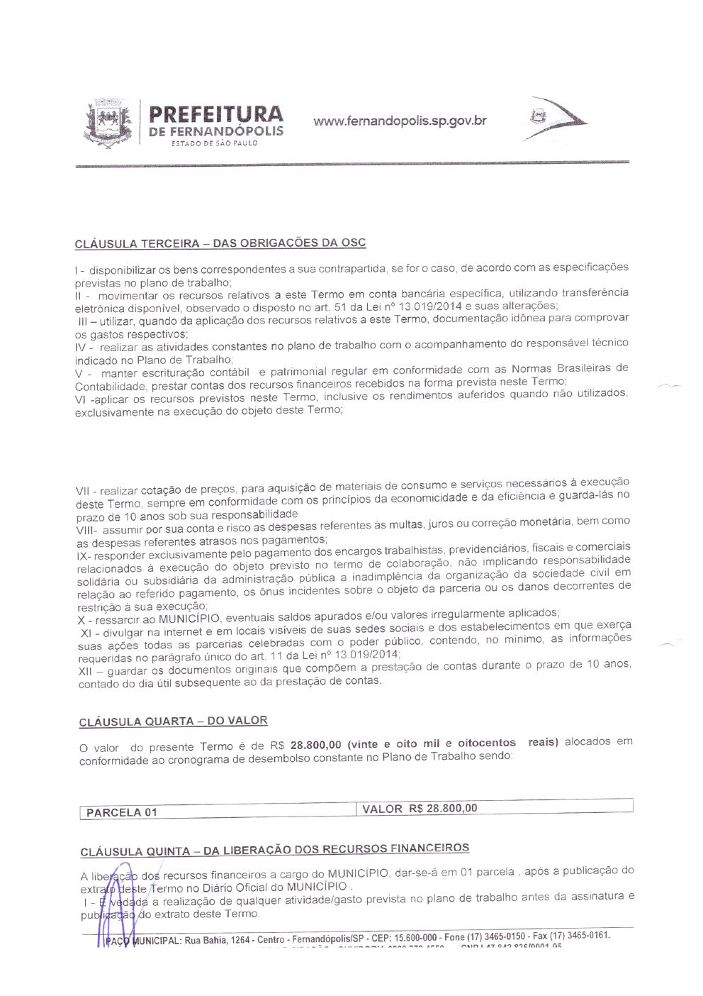 Página 2 de Termo de Fomento nº 01/2022 — Projeto Escutar — 2022