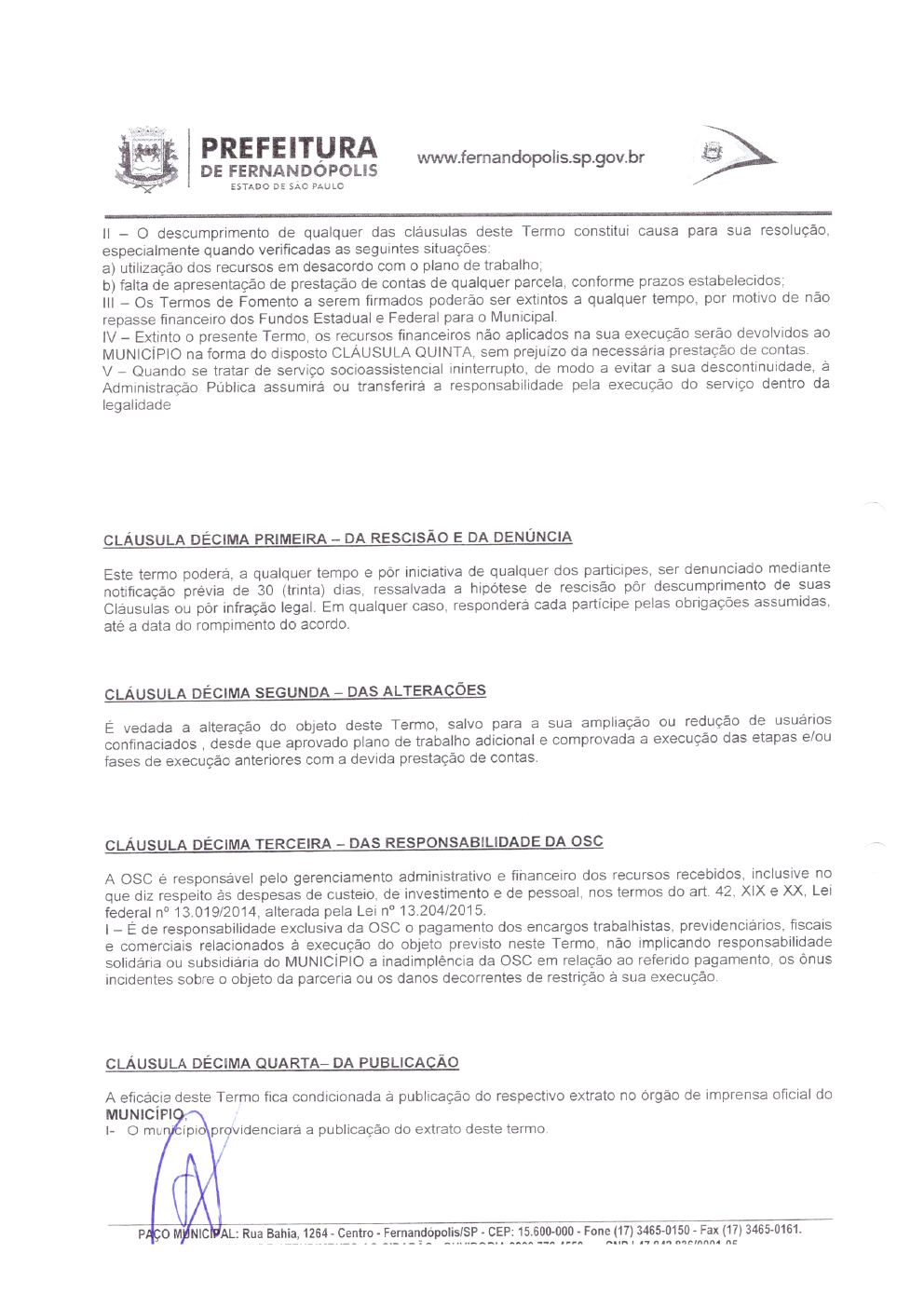 Página 4 de Termo de Fomento nº 01/2022 — Projeto Escutar — 2022