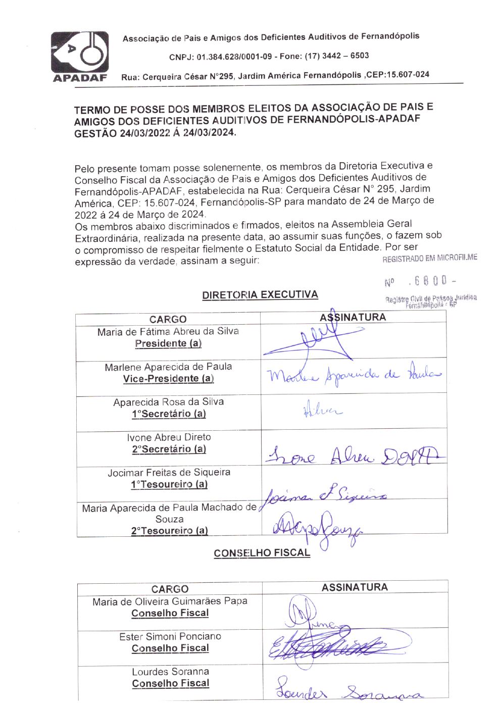 Página 4 de Ata da 238ª Assembleia Geral Ordinária — Eleição da Diretoria — 2022