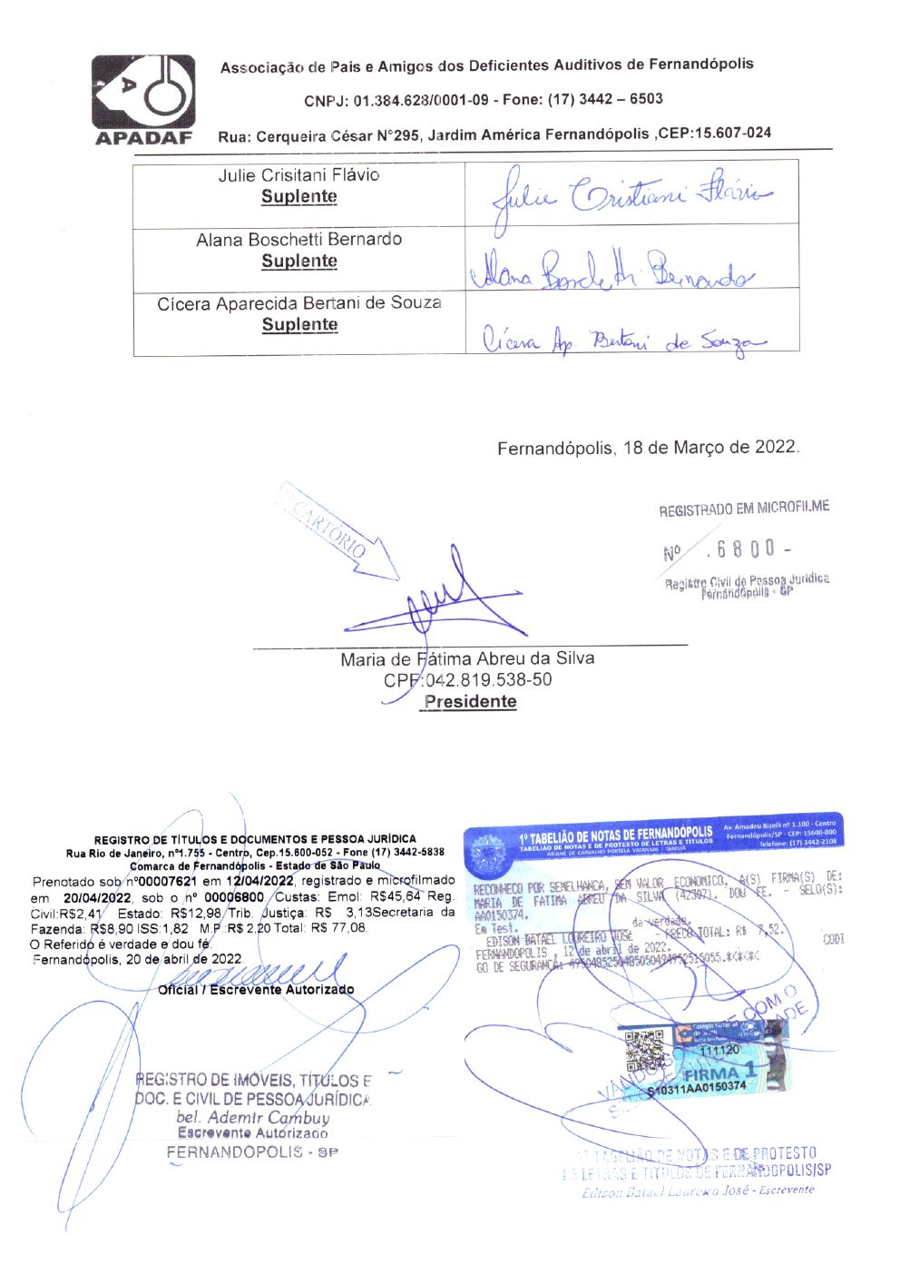 Página 5 de Ata da 238ª Assembleia Geral Ordinária — Eleição da Diretoria — 2022