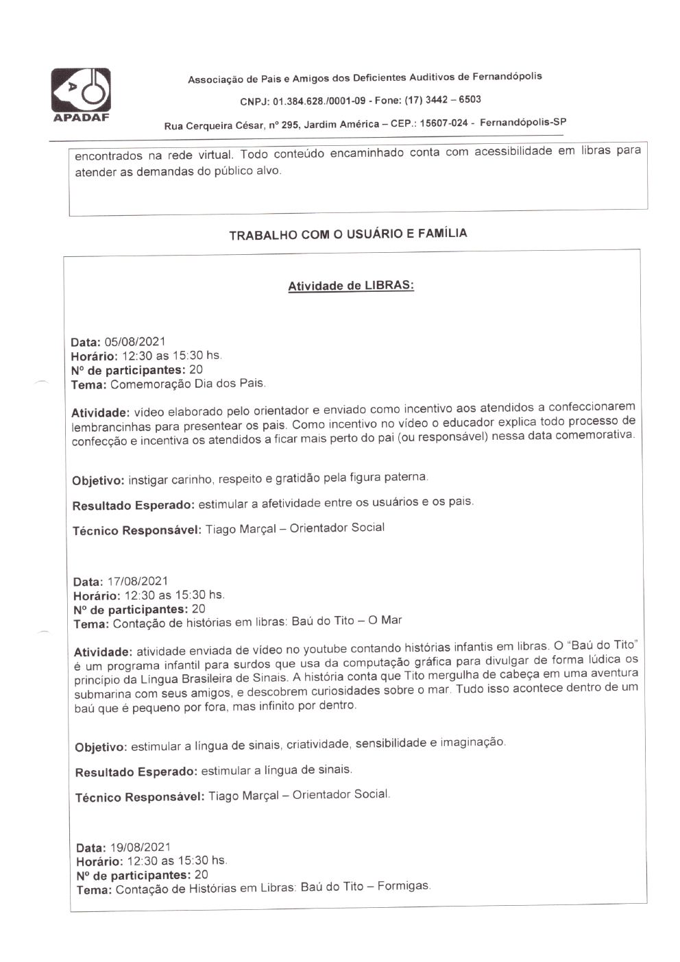 Página 7 de Prestação de Contas Mensal — Habilitação e Reabilitação — 8ª Parcela — Setembro/2021