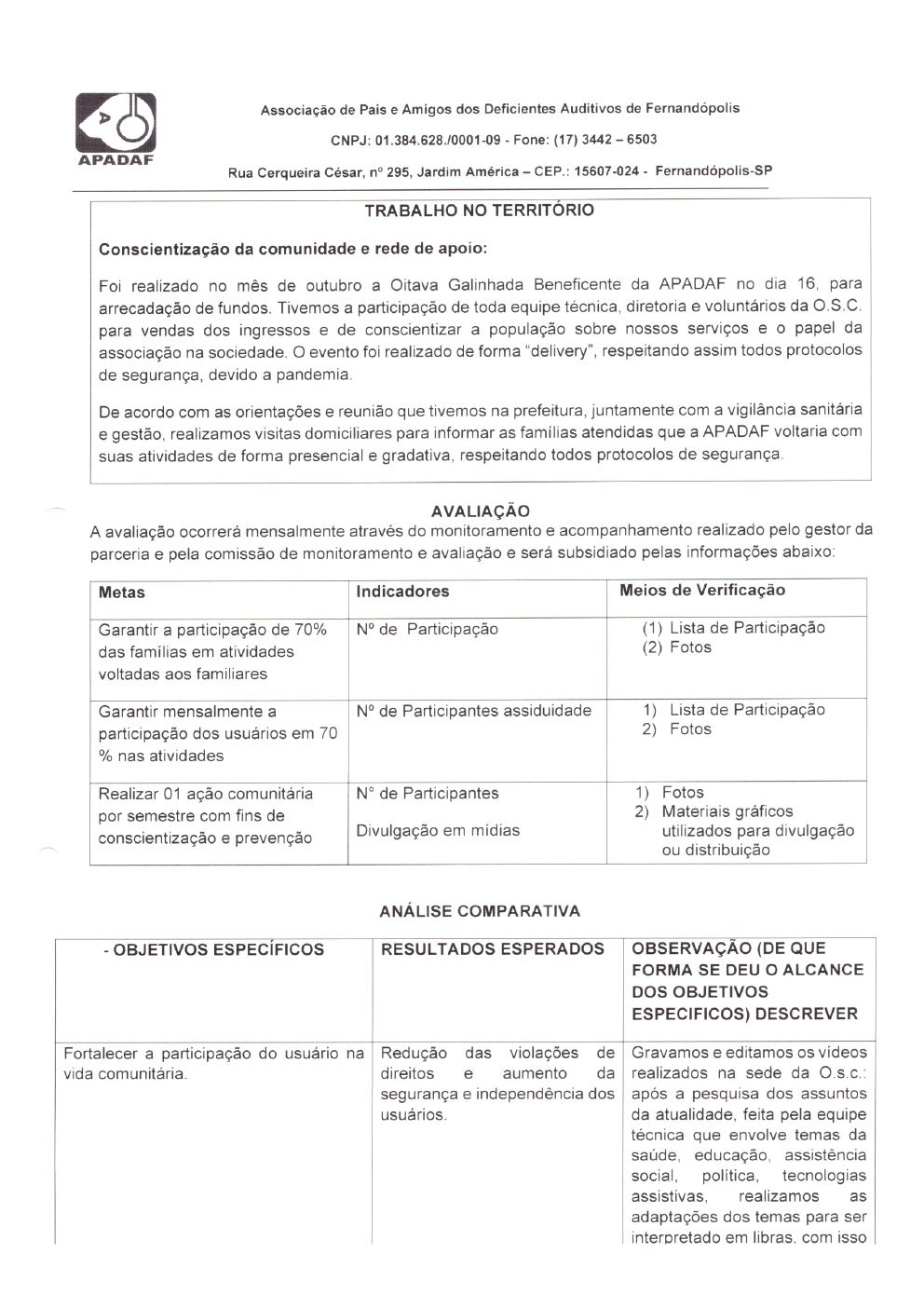 Página 14 de Prestação de Contas Mensal — Habilitação e Reabilitação — 10ª Parcela — Novembro/2021
