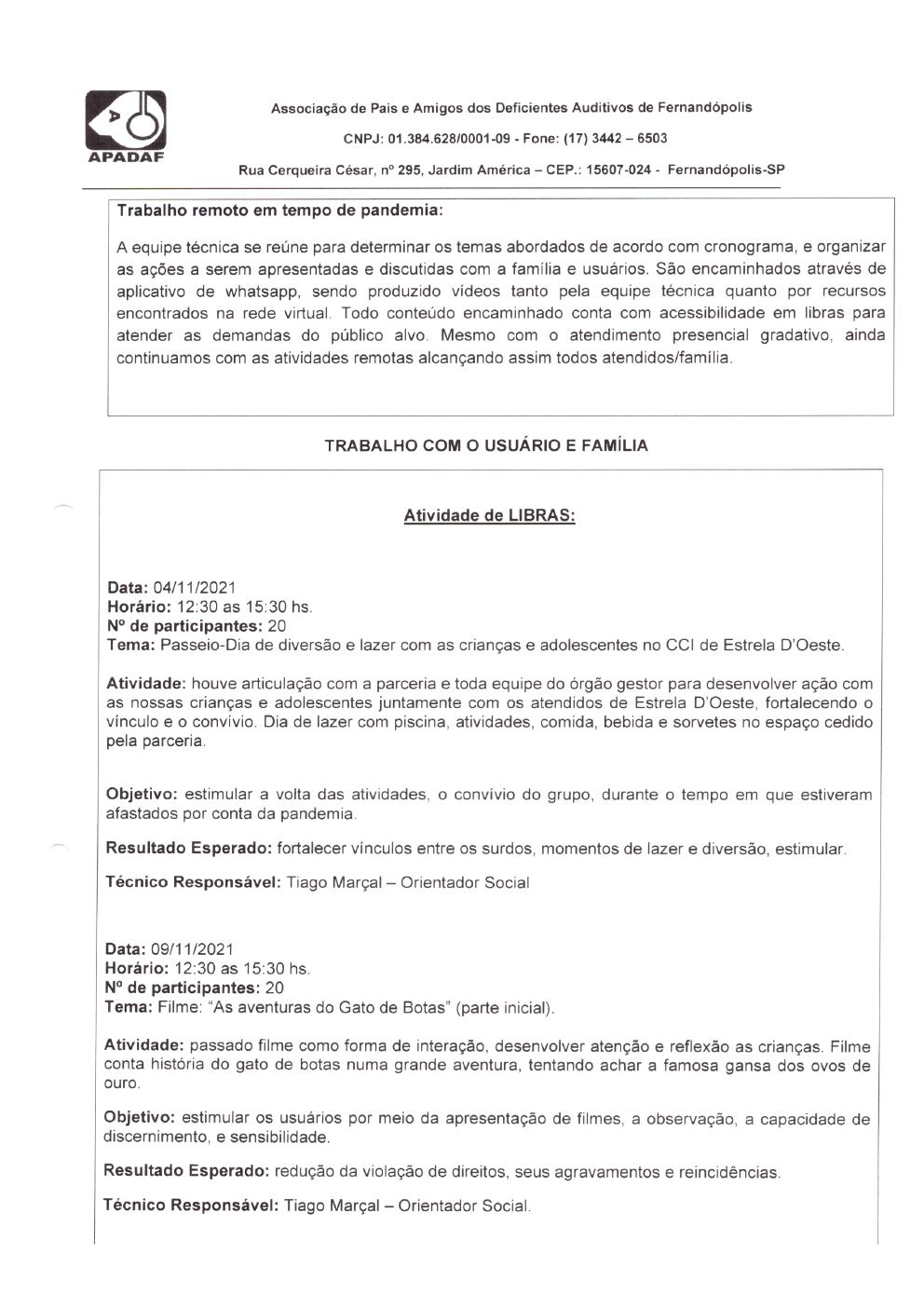 Página 7 de Prestação de Contas Mensal — Habilitação e Reabilitação — 11ª Parcela — Dezembro/2021