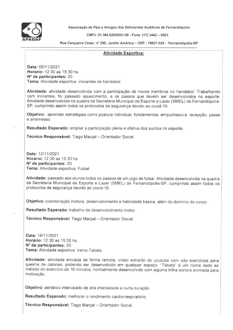 Página 13 de Prestação de Contas Mensal — Habilitação e Reabilitação — 11ª Parcela — Dezembro/2021