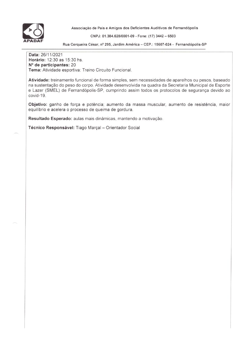 Página 14 de Prestação de Contas Mensal — Habilitação e Reabilitação — 11ª Parcela — Dezembro/2021