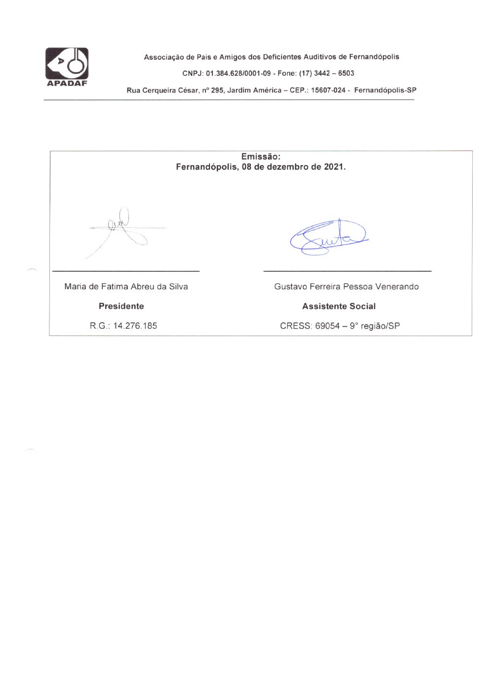 Página 18 de Prestação de Contas Mensal — Habilitação e Reabilitação — 11ª Parcela — Dezembro/2021
