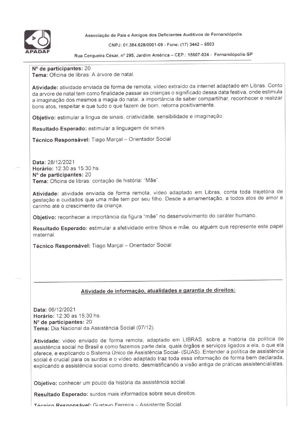 Página 9 de Prestação de Contas Mensal — Habilitação e Reabilitação — 12ª Parcela — Janeiro/2022