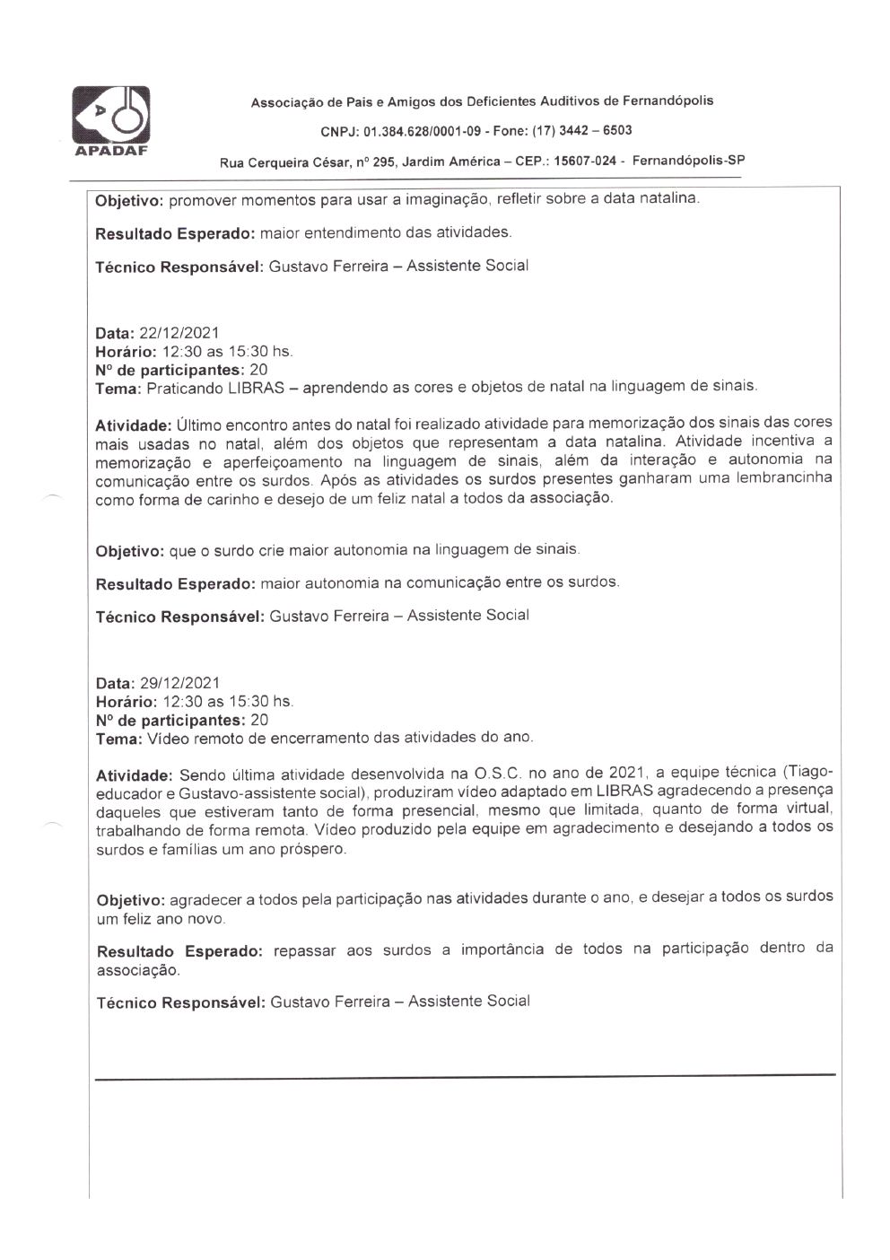 Página 12 de Prestação de Contas Mensal — Habilitação e Reabilitação — 12ª Parcela — Janeiro/2022