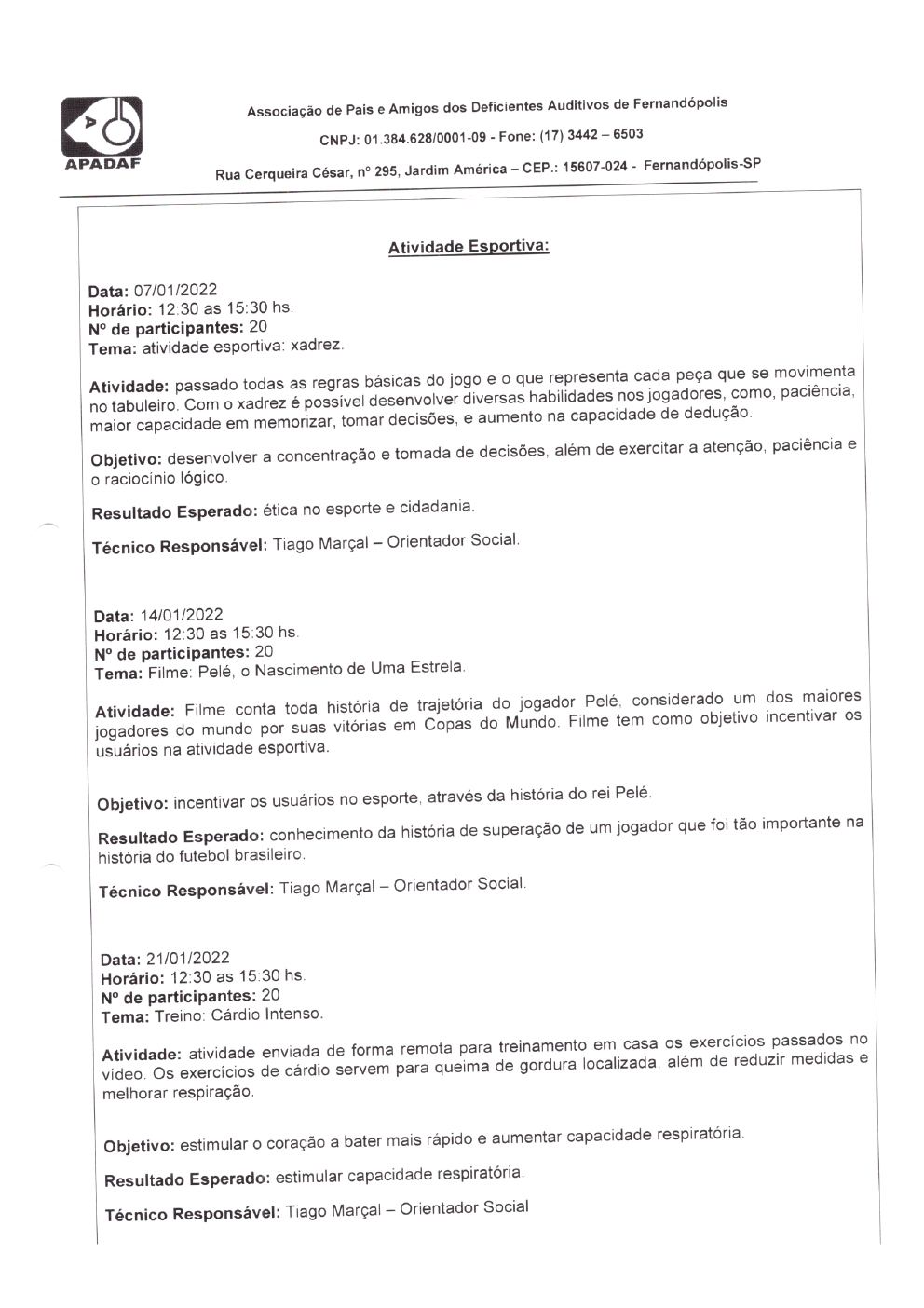 Página 13 de Prestação de Contas Mensal — Habilitação e Reabilitação — 1ª Parcela — Fevereiro/2022
