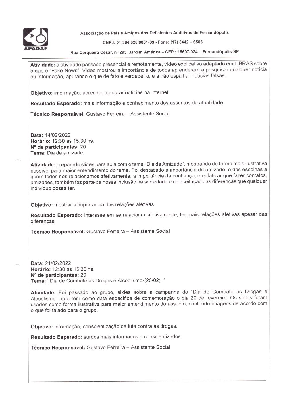 Página 9 de Prestação de Contas Mensal — Habilitação e Reabilitação — 2ª Parcela — Março/2022