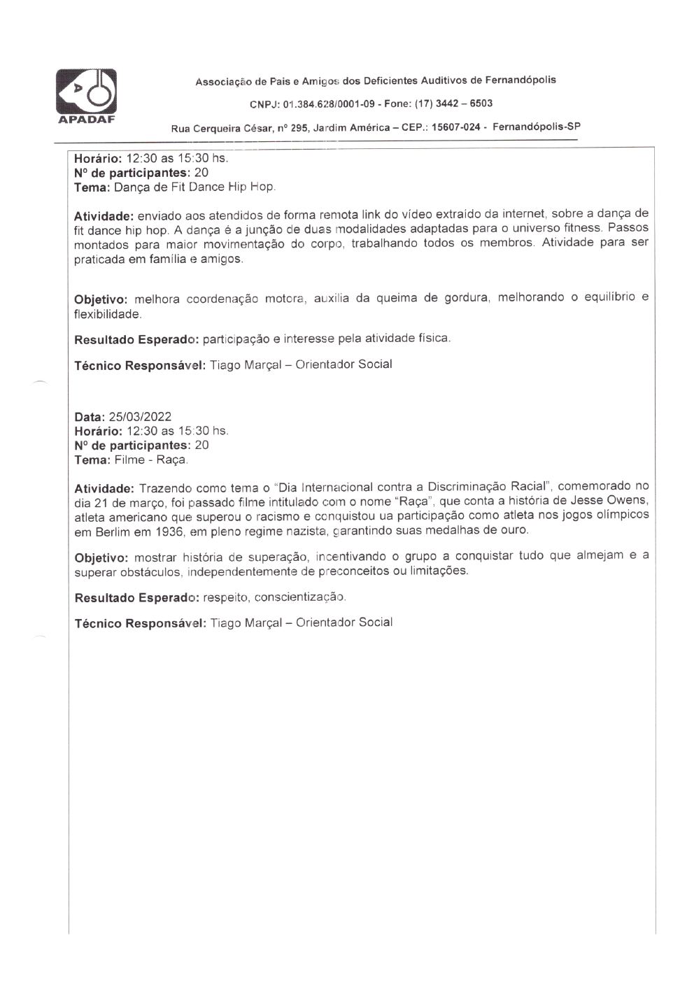 Página 14 de Prestação de Contas Mensal — Habilitação e Reabilitação — 3ª Parcela — Abril/2022