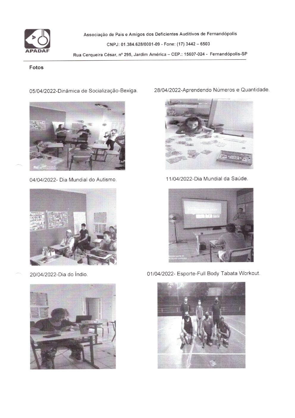 Página 13 de Prestação de Contas Mensal — Habilitação e Reabilitação — 4ª Parcela — Maio/2022