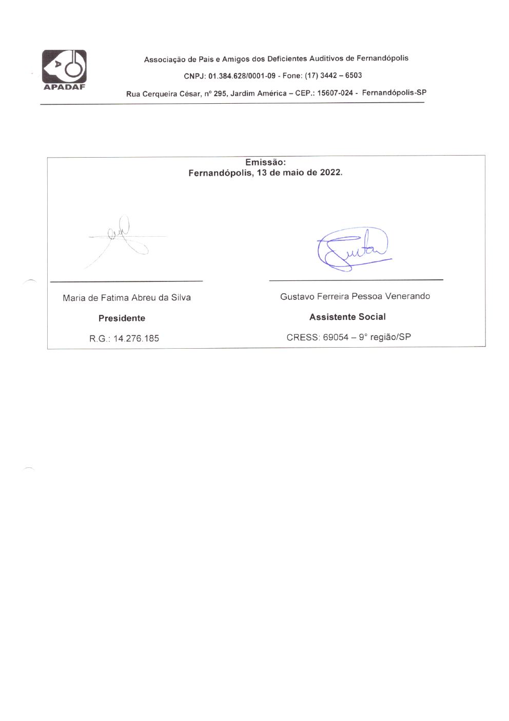 Página 17 de Prestação de Contas Mensal — Habilitação e Reabilitação — 4ª Parcela — Maio/2022