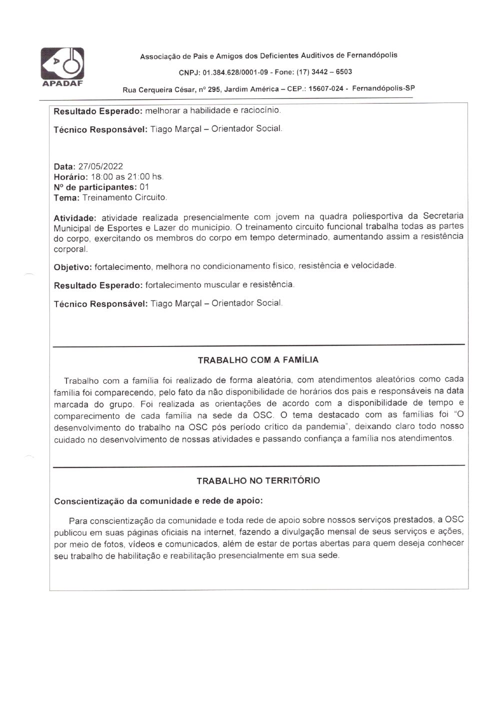 Página 14 de Prestação de Contas Mensal — Habilitação e Reabilitação — 5ª Parcela — Junho/2022