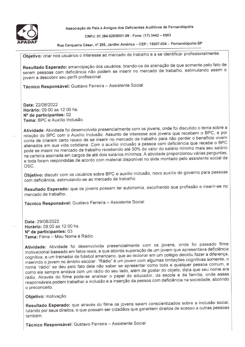 Página 16 de Prestação de Contas Mensal — Habilitação e Reabilitação — 8ª Parcela — Setembro/2022