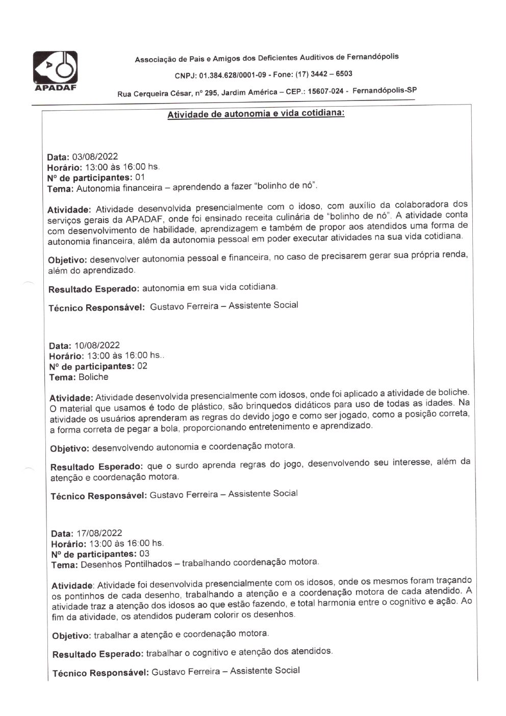 Página 17 de Prestação de Contas Mensal — Habilitação e Reabilitação — 8ª Parcela — Setembro/2022