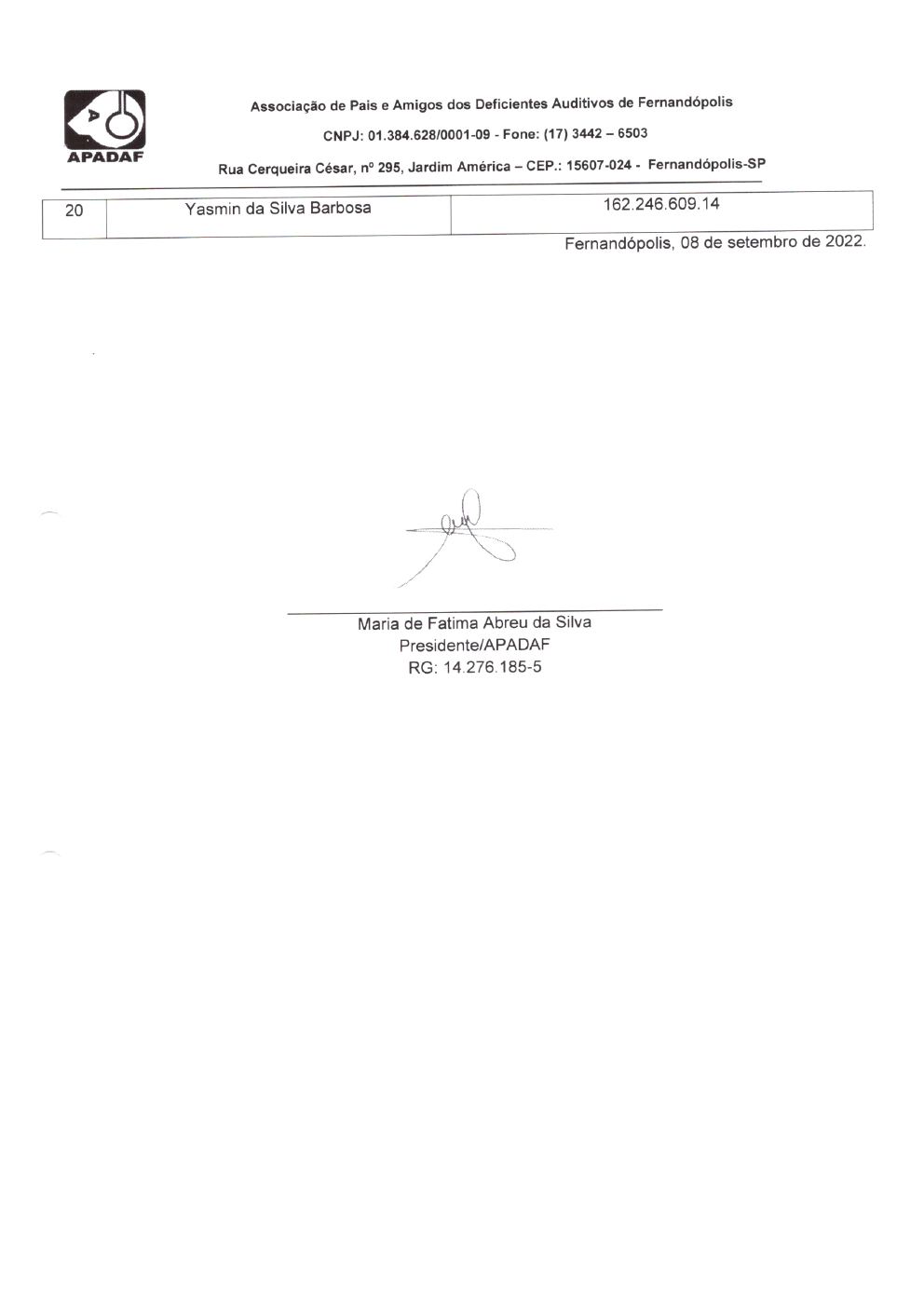 Página 25 de Prestação de Contas Mensal — Habilitação e Reabilitação — 8ª Parcela — Setembro/2022