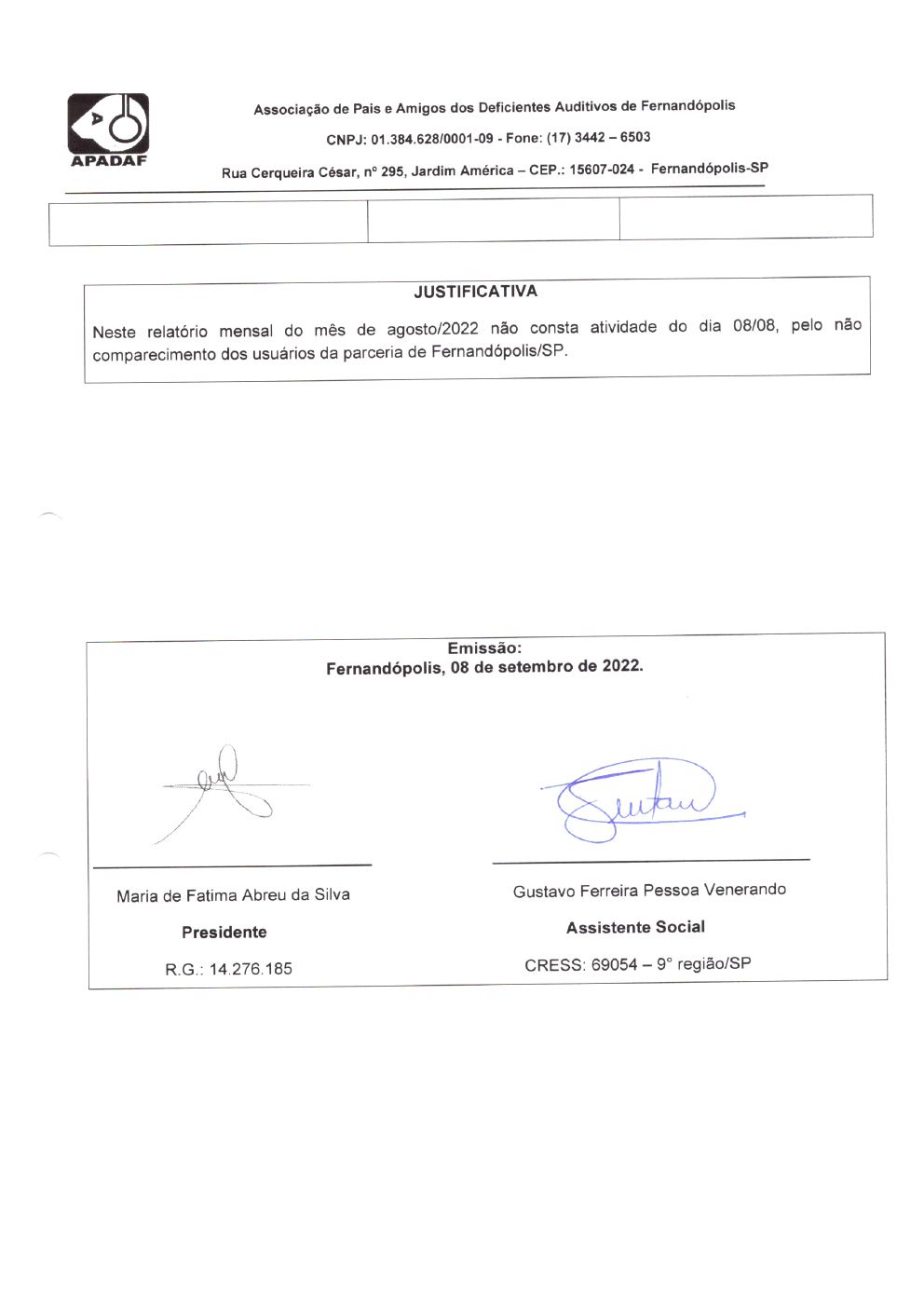 Página 28 de Prestação de Contas Mensal — Habilitação e Reabilitação — 8ª Parcela — Setembro/2022