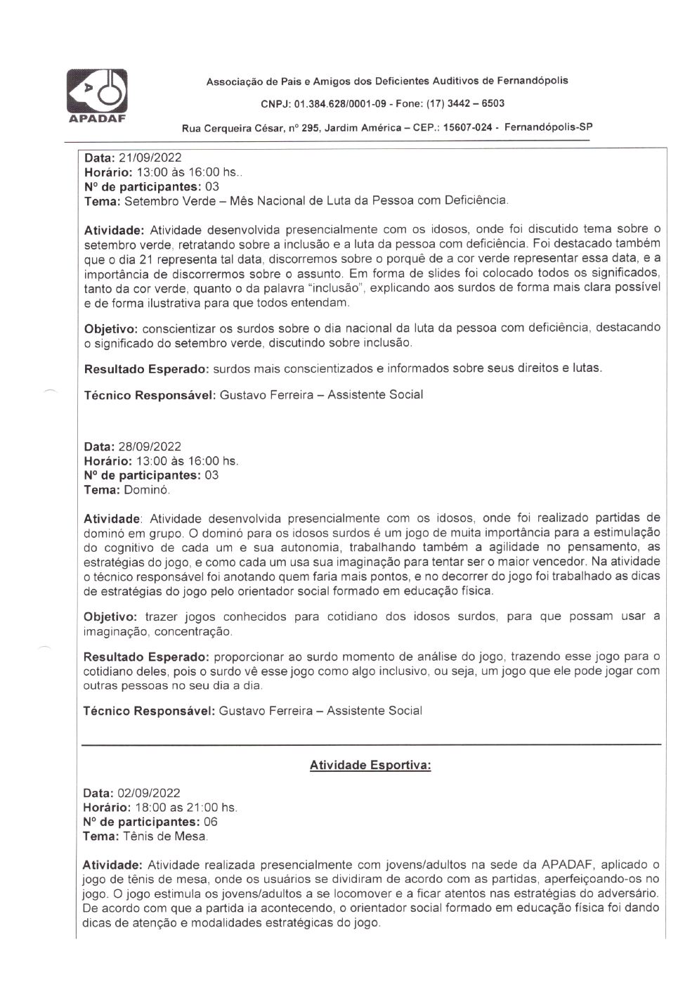 Página 18 de Prestação de Contas Mensal — Habilitação e Reabilitação — 9ª Parcela — Outubro/2022
