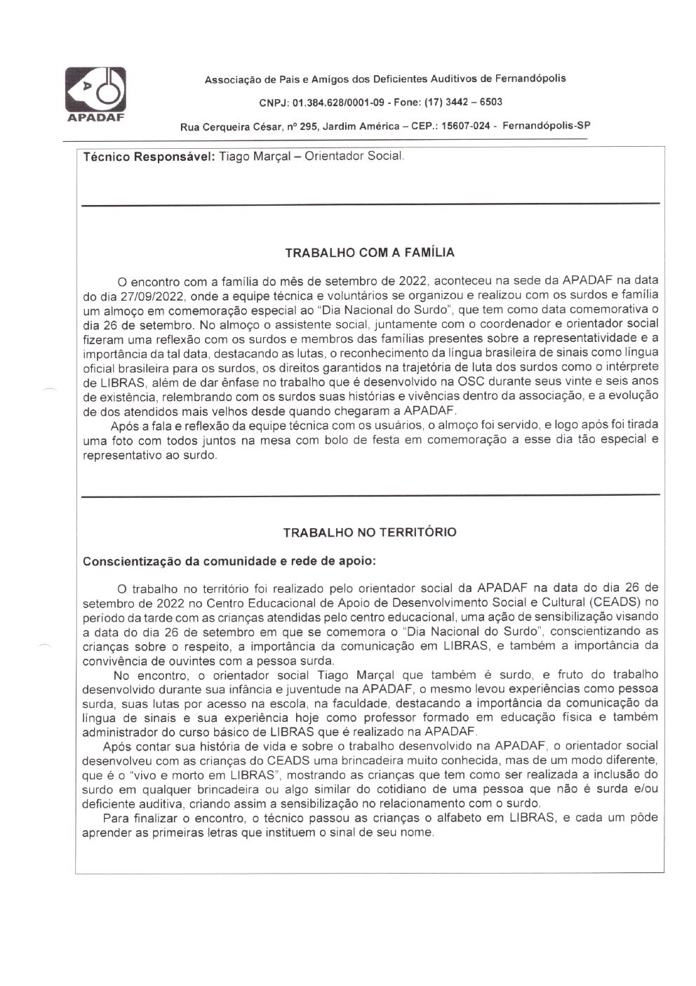 Página 20 de Prestação de Contas Mensal — Habilitação e Reabilitação — 9ª Parcela — Outubro/2022