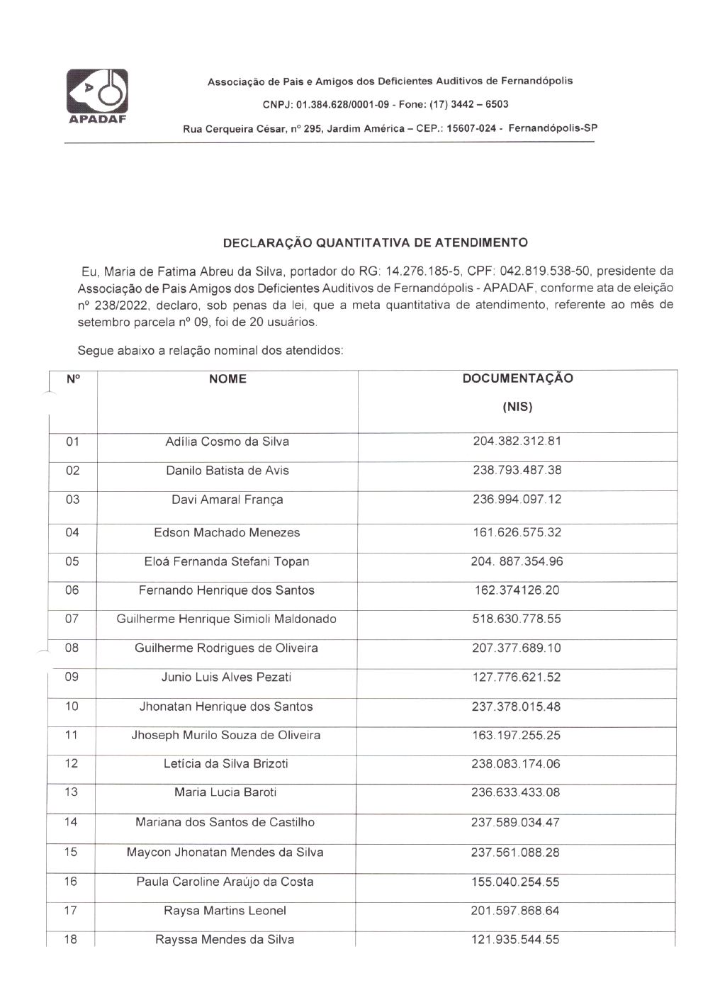 Página 24 de Prestação de Contas Mensal — Habilitação e Reabilitação — 9ª Parcela — Outubro/2022