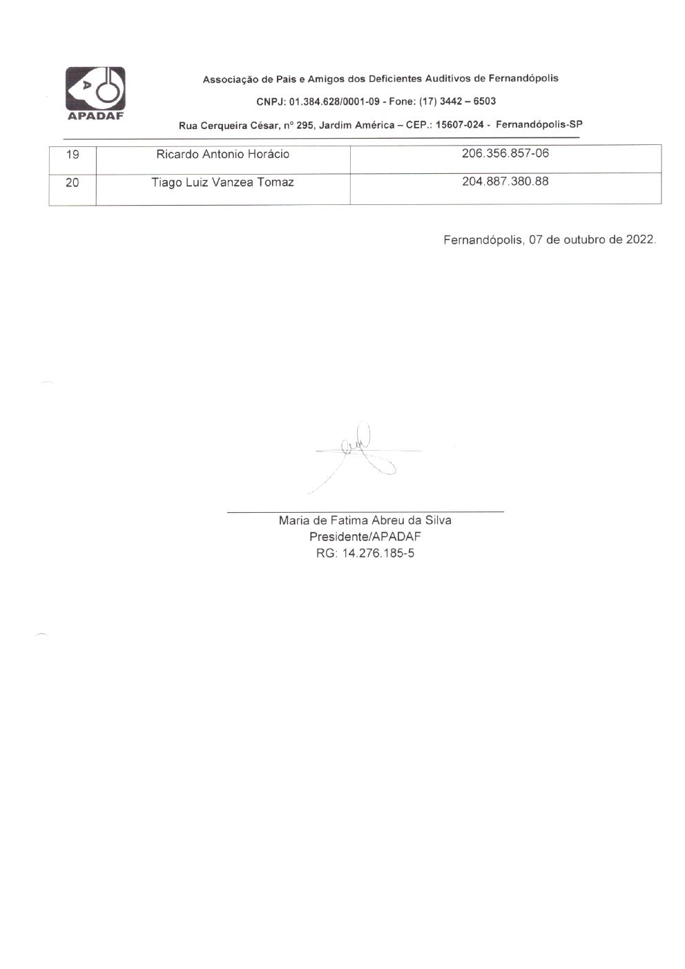 Página 25 de Prestação de Contas Mensal — Habilitação e Reabilitação — 9ª Parcela — Outubro/2022