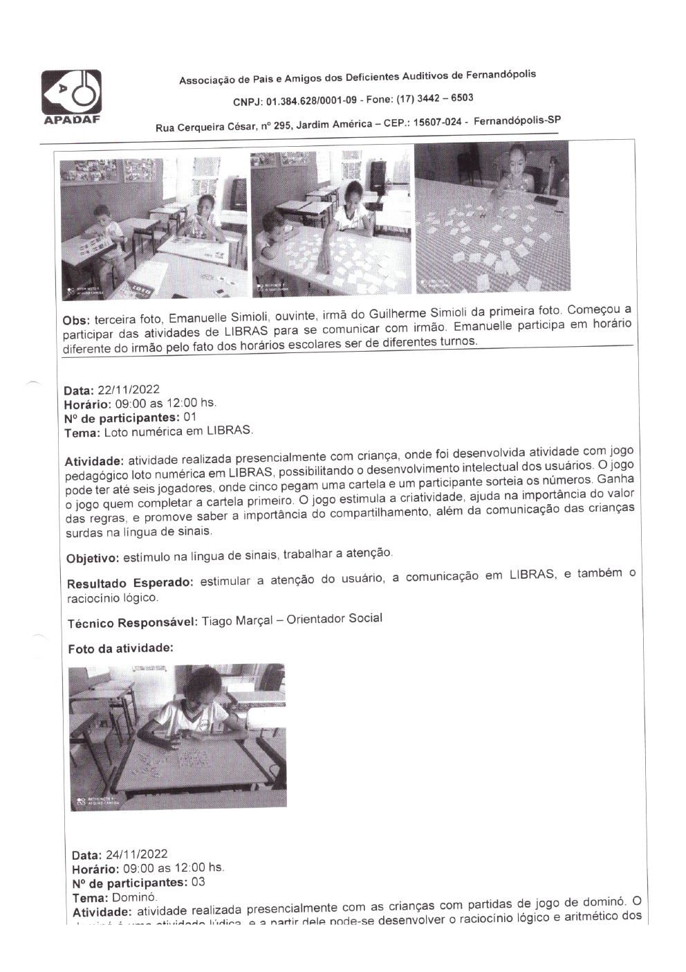 Página 6 de Prestação de Contas Mensal — Habilitação e Reabilitação — 11ª Parcela — Dezembro/2022