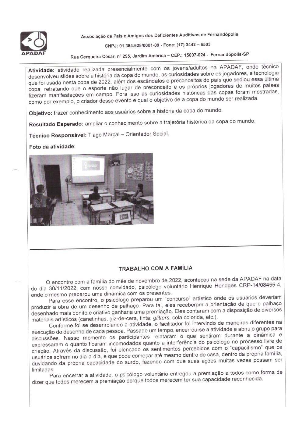 Página 14 de Prestação de Contas Mensal — Habilitação e Reabilitação — 11ª Parcela — Dezembro/2022