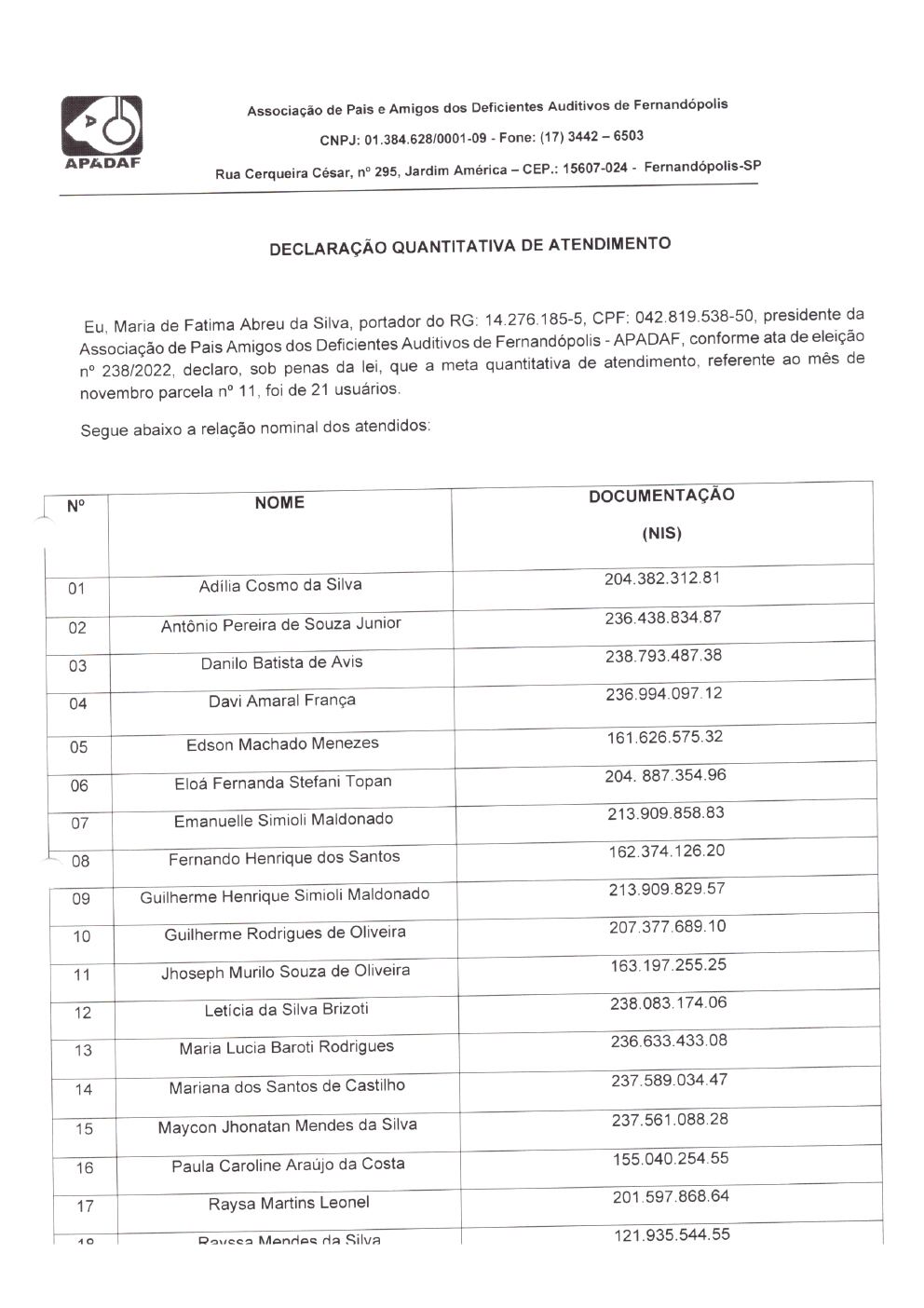 Página 17 de Prestação de Contas Mensal — Habilitação e Reabilitação — 11ª Parcela — Dezembro/2022