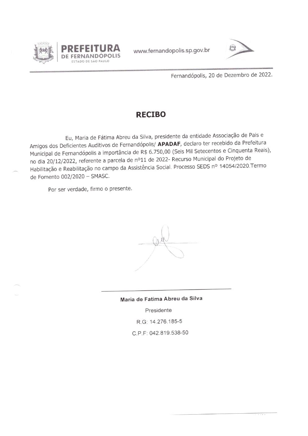 Página 26 de Prestação de Contas Mensal — Habilitação e Reabilitação — 11ª Parcela — Dezembro/2022
