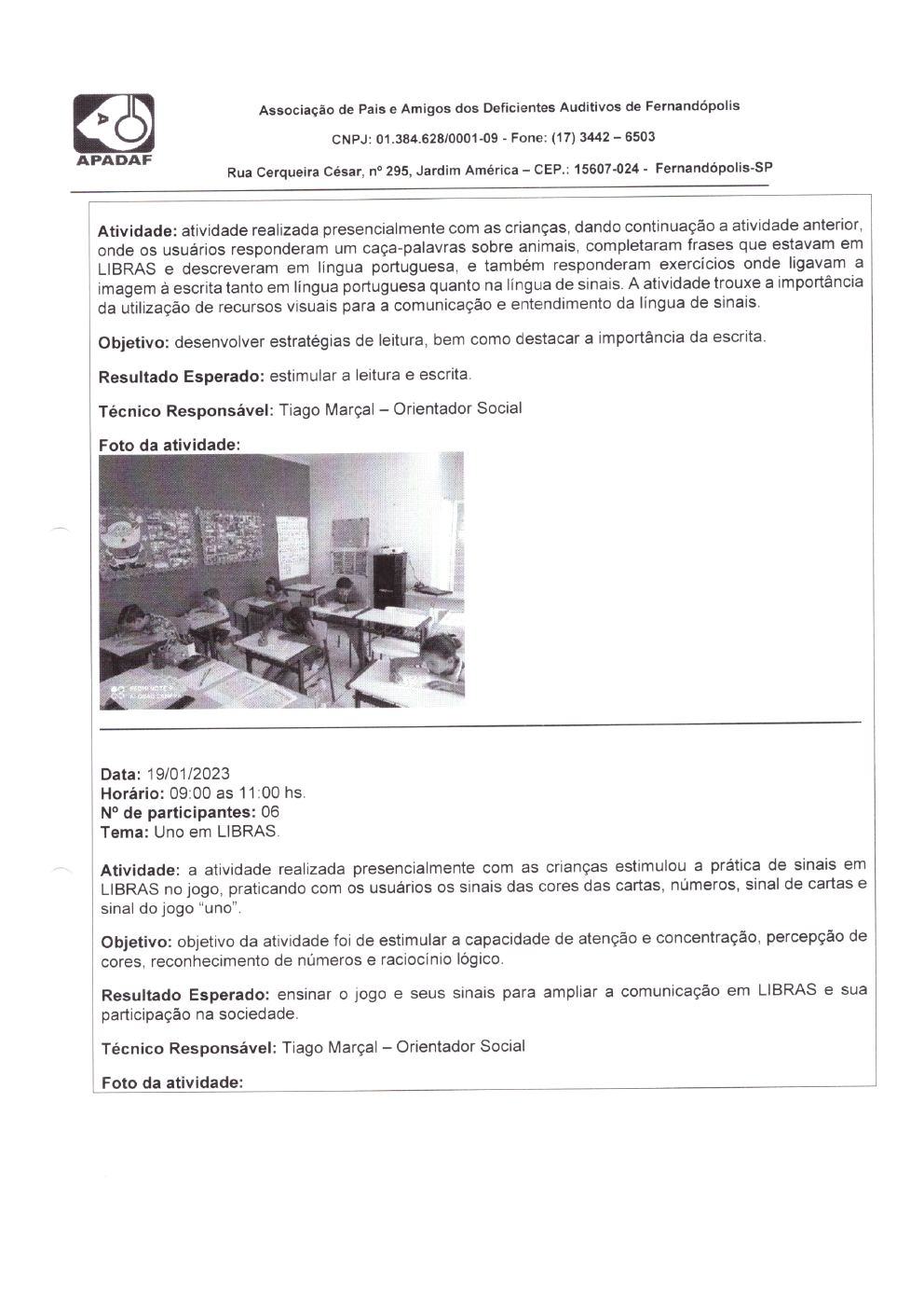 Página 16 de Prestação de Contas Mensal — Habilitação e Reabilitação — 1ª Parcela — Fevereiro/2023