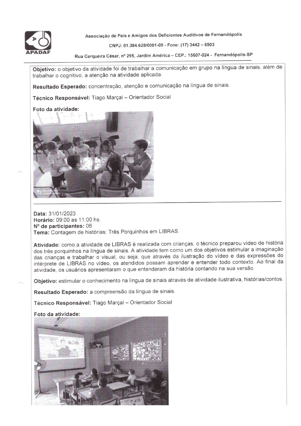 Página 18 de Prestação de Contas Mensal — Habilitação e Reabilitação — 1ª Parcela — Fevereiro/2023