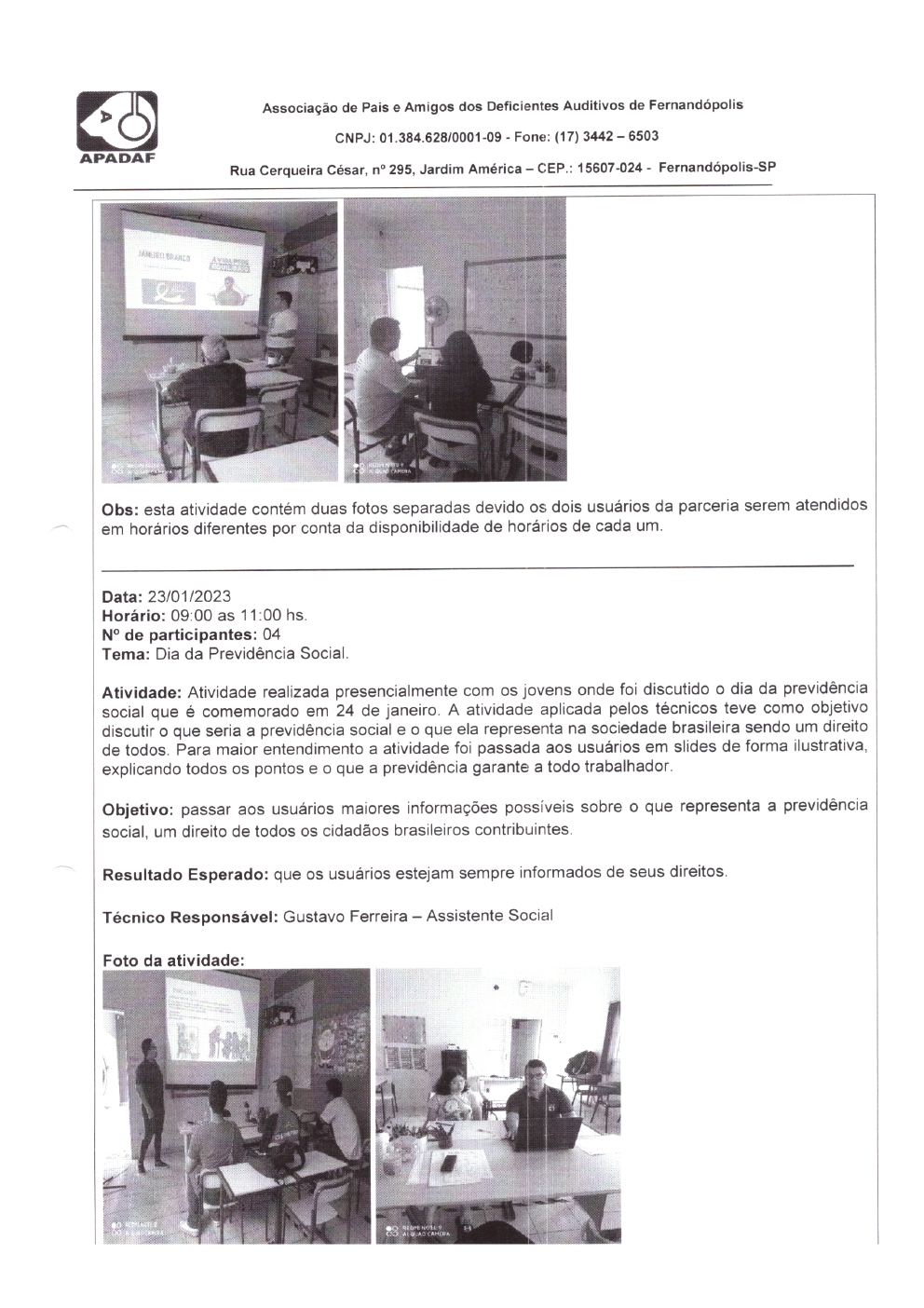 Página 21 de Prestação de Contas Mensal — Habilitação e Reabilitação — 1ª Parcela — Fevereiro/2023
