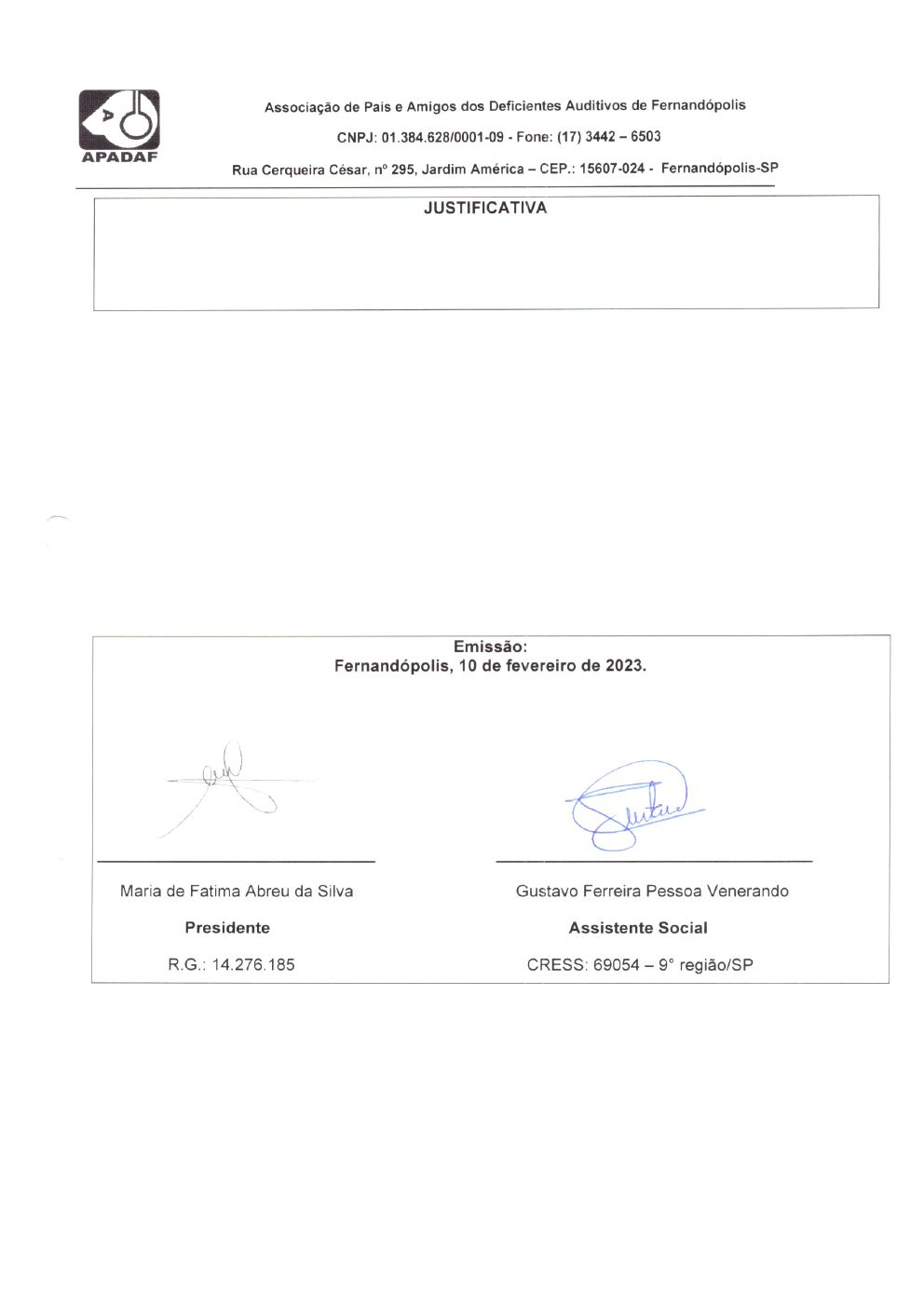 Página 34 de Prestação de Contas Mensal — Habilitação e Reabilitação — 1ª Parcela — Fevereiro/2023