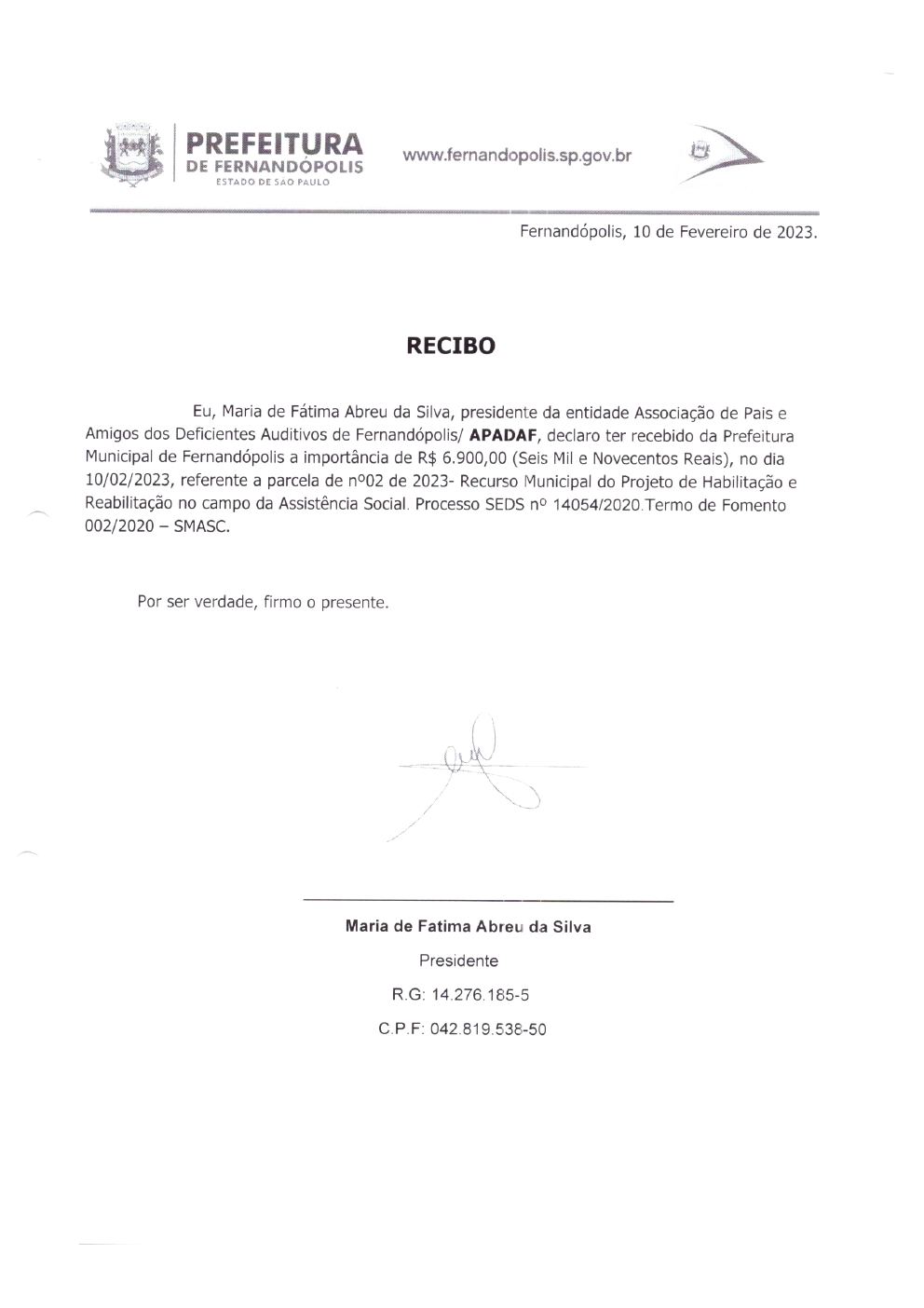Página 5 de Prestação de Contas Mensal — Habilitação e Reabilitação — 2ª Parcela — Março/2023