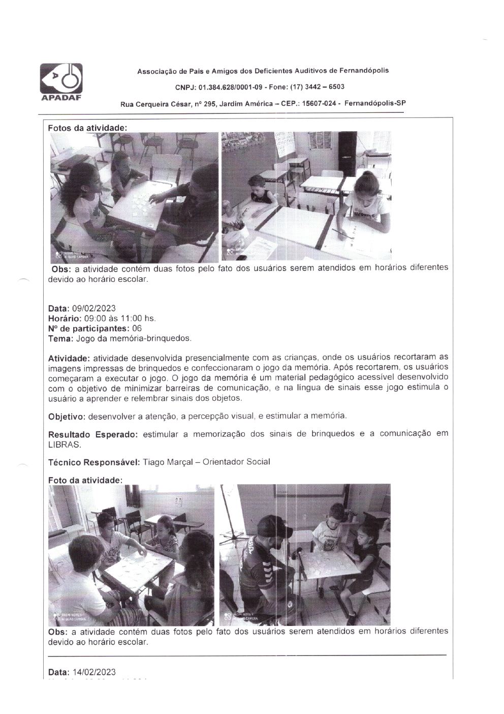 Página 14 de Prestação de Contas Mensal — Habilitação e Reabilitação — 2ª Parcela — Março/2023