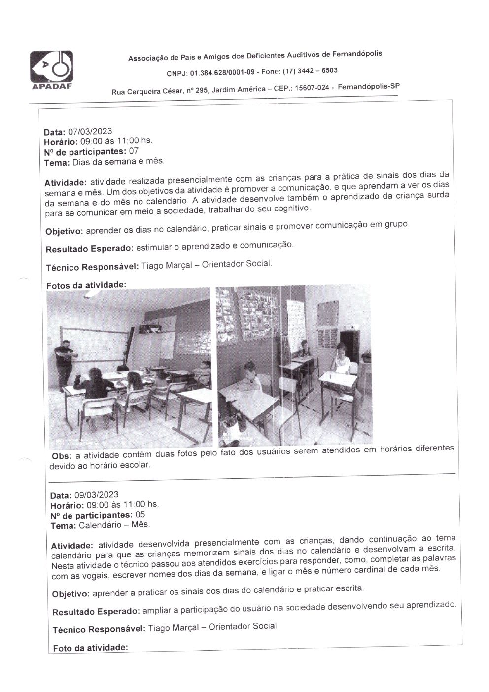 Página 14 de Prestação de Contas Mensal — Habilitação e Reabilitação — 3ª Parcela — Abril/2023