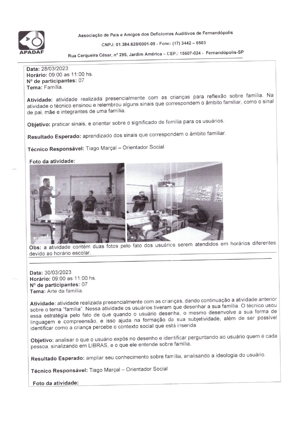 Página 18 de Prestação de Contas Mensal — Habilitação e Reabilitação — 3ª Parcela — Abril/2023