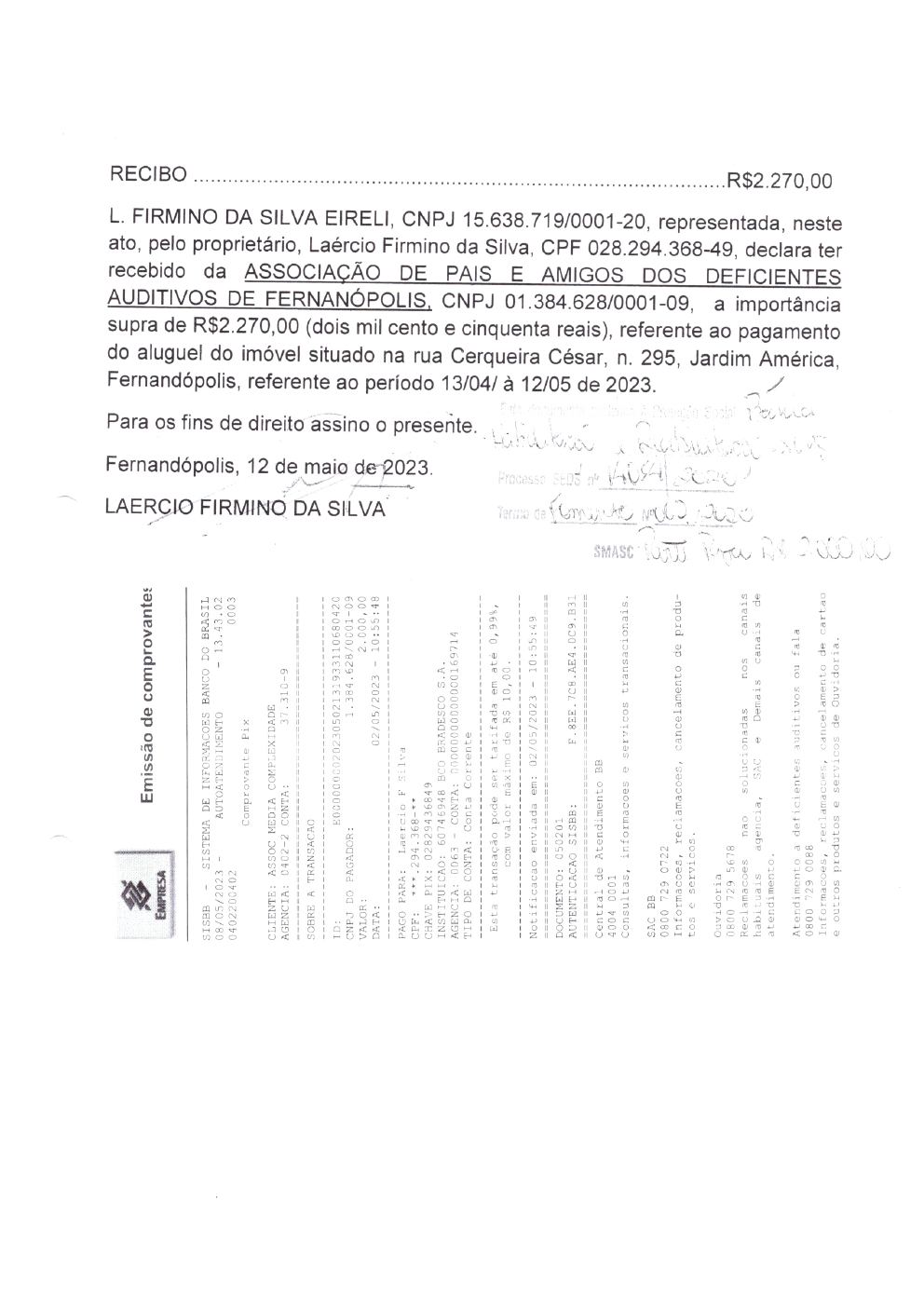 Página 11 de Prestação de Contas Mensal — Habilitação e Reabilitação — 4ª Parcela — Maio/2023