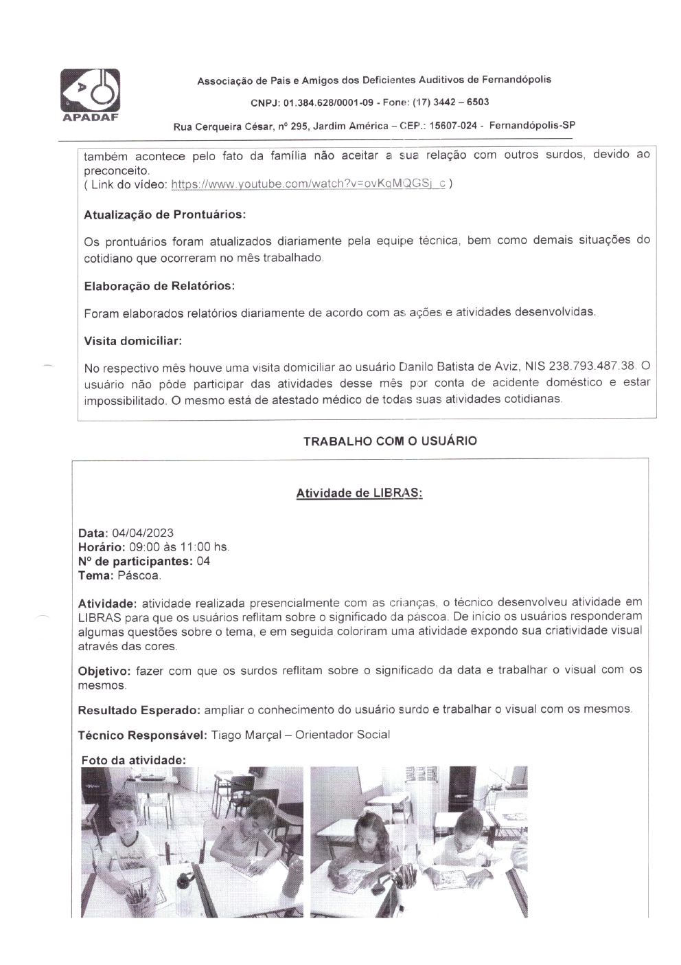 Página 13 de Prestação de Contas Mensal — Habilitação e Reabilitação — 4ª Parcela — Maio/2023
