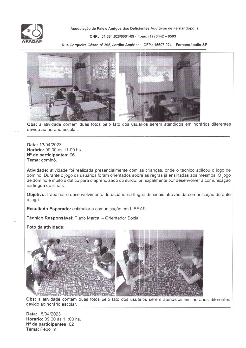 Página 15 de Prestação de Contas Mensal — Habilitação e Reabilitação — 4ª Parcela — Maio/2023
