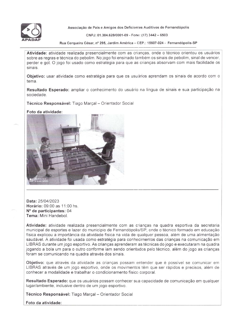 Página 16 de Prestação de Contas Mensal — Habilitação e Reabilitação — 4ª Parcela — Maio/2023