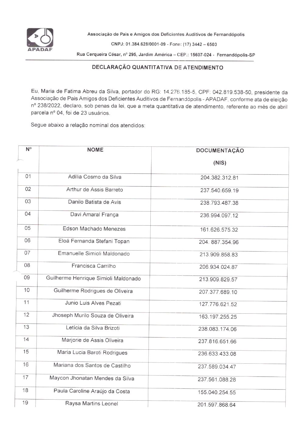 Página 27 de Prestação de Contas Mensal — Habilitação e Reabilitação — 4ª Parcela — Maio/2023
