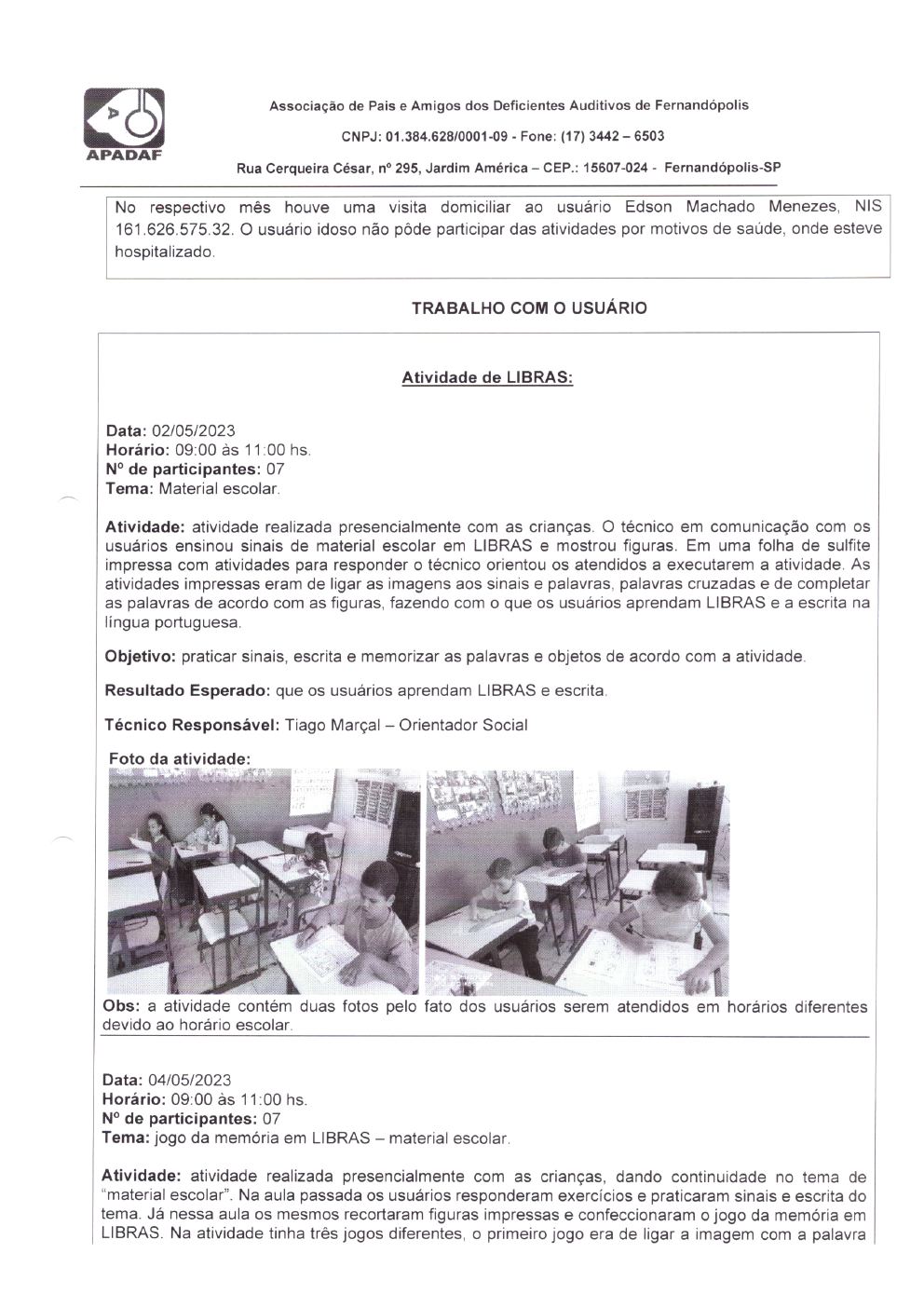 Página 13 de Prestação de Contas Mensal — Habilitação e Reabilitação — 5ª Parcela — Junho/2023