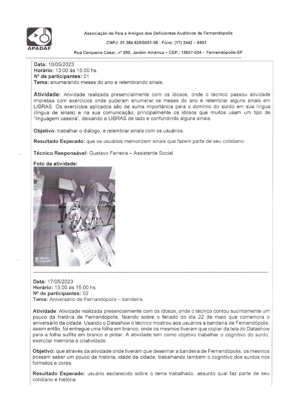 Página 21 de Prestação de Contas Mensal — Habilitação e Reabilitação — 5ª Parcela — Junho/2023